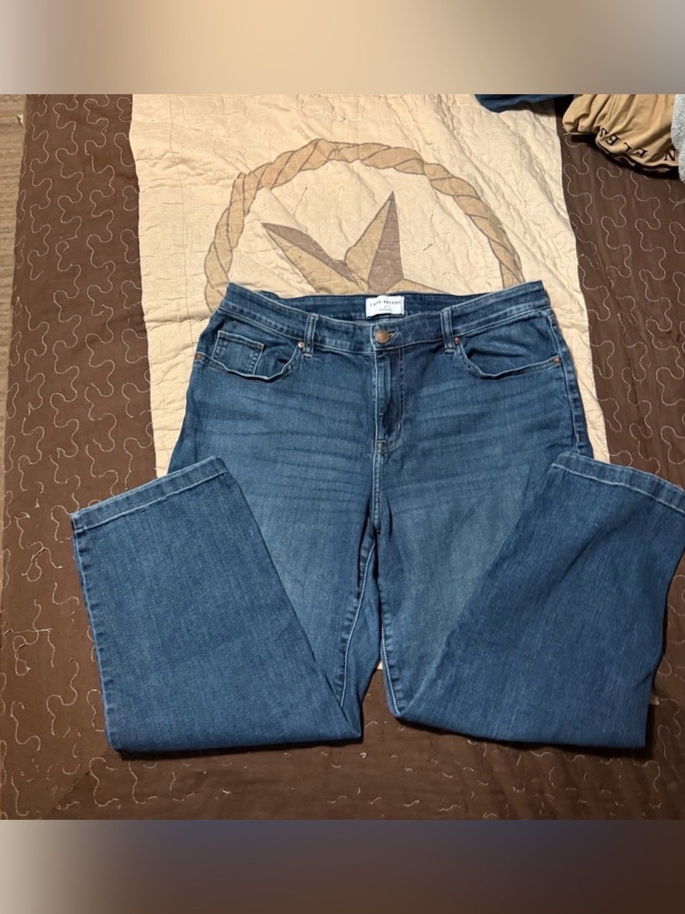 Lane Bryant Straight-Leg Jeans in Medium Blue